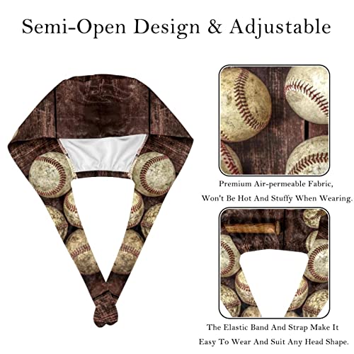 Pshhdgyhs 2 Pcs Adjustable Working Cap With Button, Baseball Surgical Cap Sweatband, Tie Back Hats For Women & Men, Multicoloured 14, Hat Diameter Is 18Cm/7In #TOP2