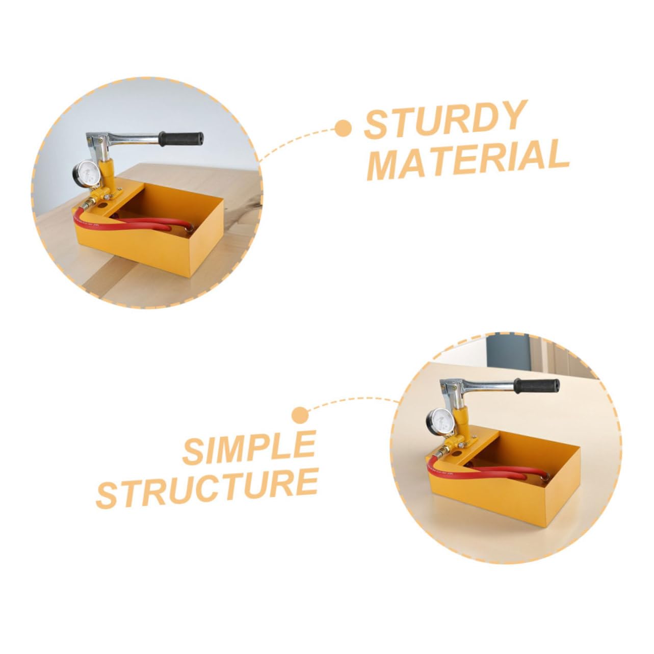 Manual Hydraulic Water Test Pump with Pressure Gauge Portable Hydrostatic Pressure Tester for Water Pipes Construction Capacity Efficient for Quick Testing