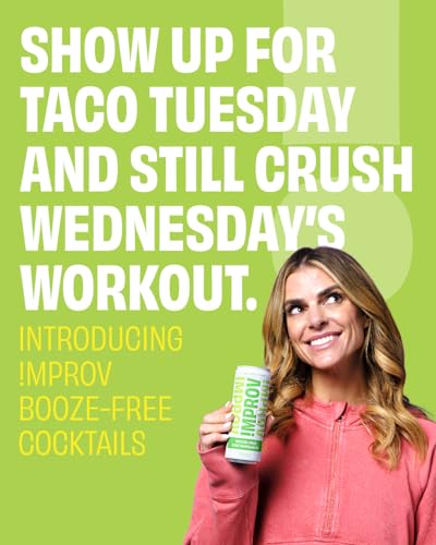 IMPROV Booze-Free Cocktails, 12oz Non-Alcoholic Beverage, Mocktail Drink Mixer, Vegan, Gluten Free, Zero Proof (4-Pack) (Lime Margarita)