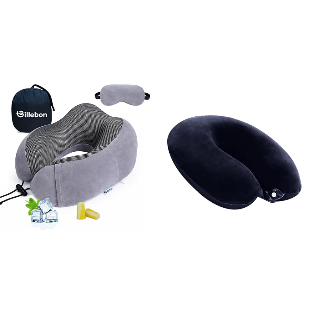 Billebon Neck Pillow for Travel – Cool-Gel Infused Memory Foam Support, U-Shape Ergonomic Design, + Cool Gel Infused Memory Foam Travel Neck Pillow with Magnetic Fabric Luxury Neck Support-image-41