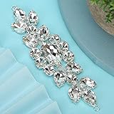 plantillas adornos costura  Taladro de cristal de plata brillante Exquisito Durable Parche de costura de diamantes de imitación resistentes Adornos de costura de cristal Elegante Ropa de(Style two)