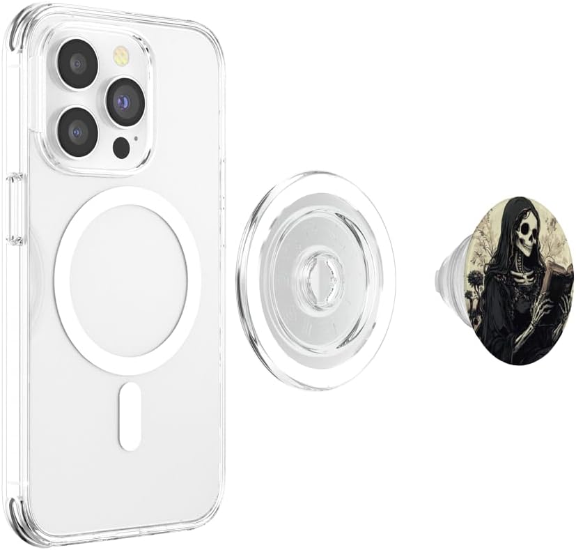 Book Lover Skeleton Bones Bookworm Reading Skull Librarian PopSockets PopGrip for MagSafe