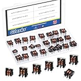 Glarks 24pcs 5/10/15/20/30/40 MH Toroid Magnetic Inductor Kit, Copper Wire Wind Wound Inductance Coil, Inductance Copper Coil for Transformers DIY Circuit Board