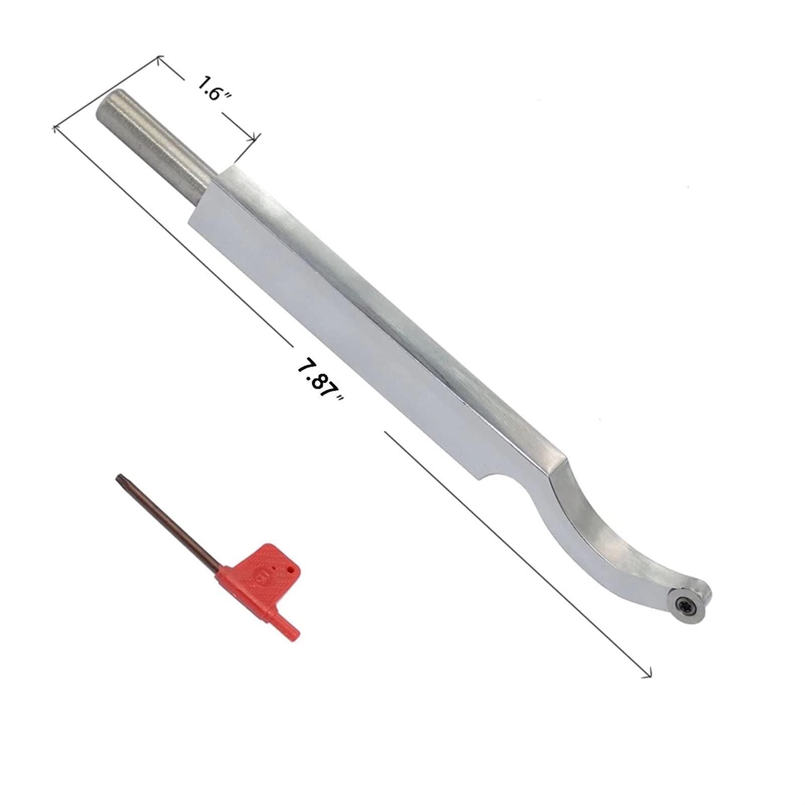 Utensile per tornitura del Legno, Mini utensile per tornio con Punta Cava, 7,87 Pollici, con Inserto in carburo Rotondo Ci3 da 12 mm, per hobbisti del Legno, Fai da