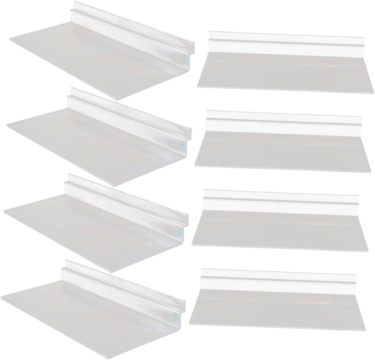 Luxshiny 3sets Slatwall Shelves Wall Mount Shoe Rack Plastic Garage Shelving for Closet Door Storage 8pcs*3
