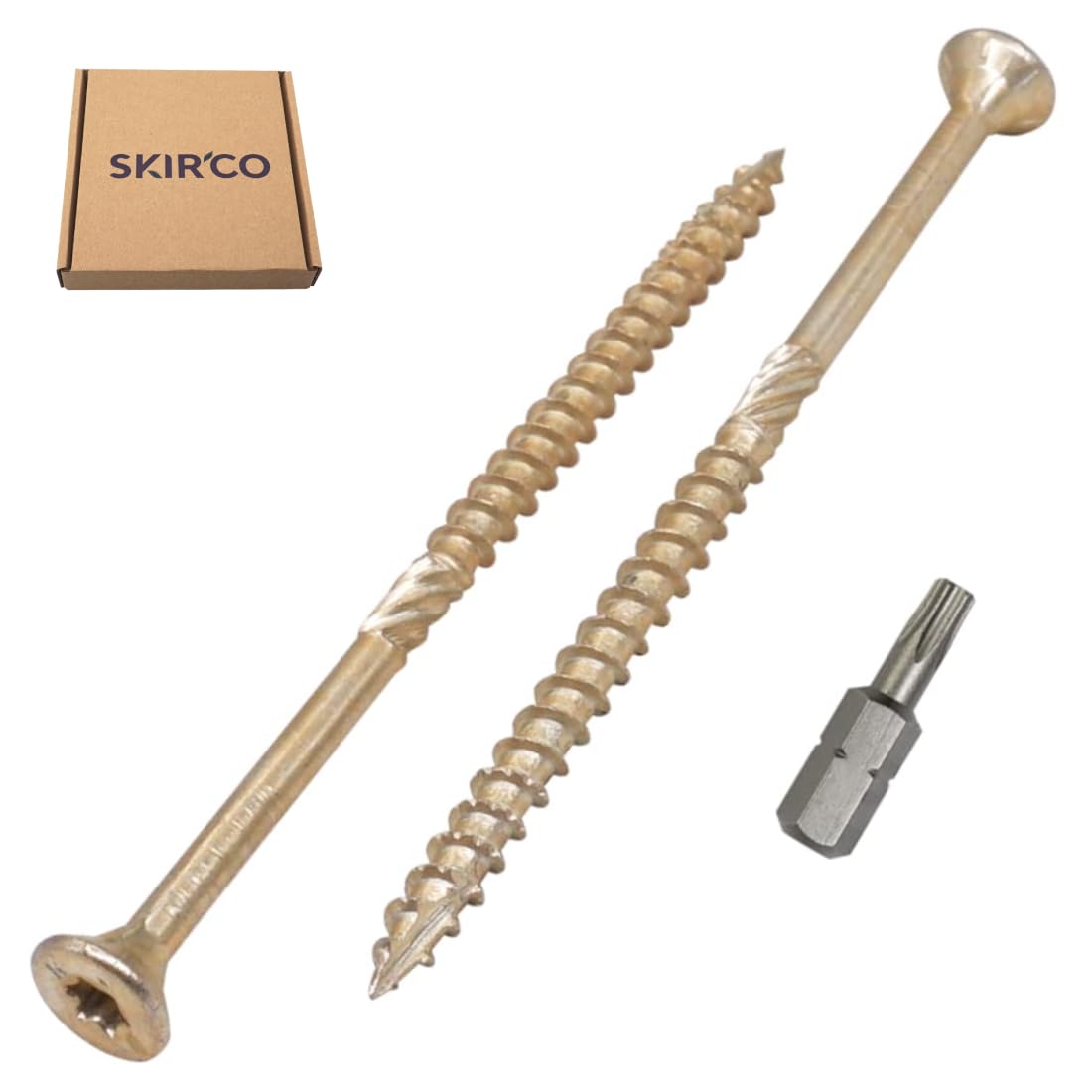SKIR'CO (Pack of 50 pcs) Universal Zinc Plated Steel 5.0 x 90 mm Yellow Wood Screws, Countersunk Head, Torx Head, Type 17 - Image 2