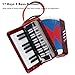 BGMUSER Accordion Instrument 17 keys Mini Accordian with Celluloid Body Strap for Beginners Acordeón (Red)