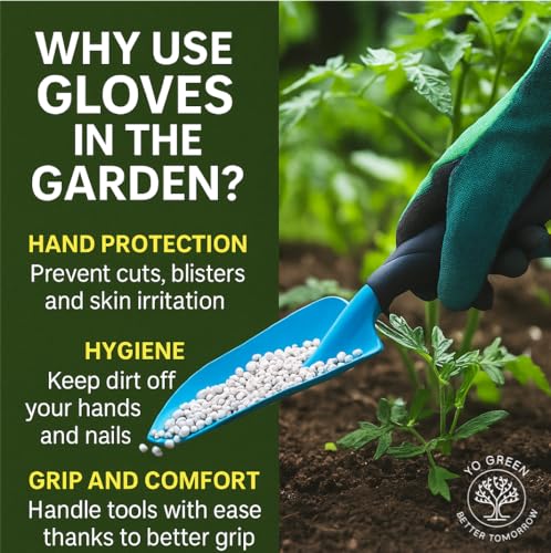 Image of Yo Green Gardening Hand Tools Set - 5 Pcs (Cultivator, Trowel, Fork) | Gardening Tools for Home Garden | Durable Plant Tool Kit | Farming Tools (3 Pc Tool + Gloves + Sheet)