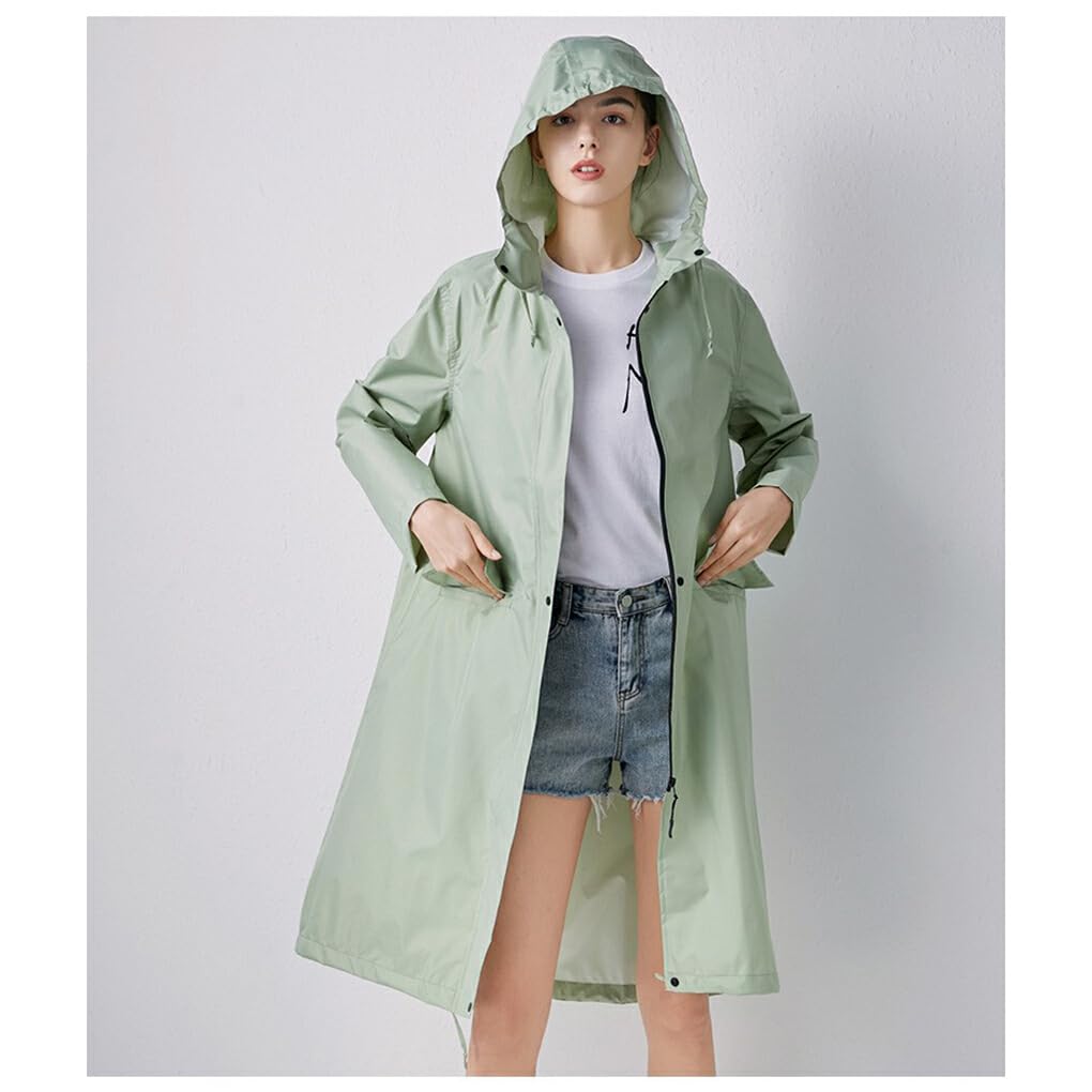 IOIUSKKU Chubasquero largo, impermeable, transpirable, impermeable, impermeable, portátil, para exteriores, senderismo, mochilero, ciclismo, Amarillo, XXL