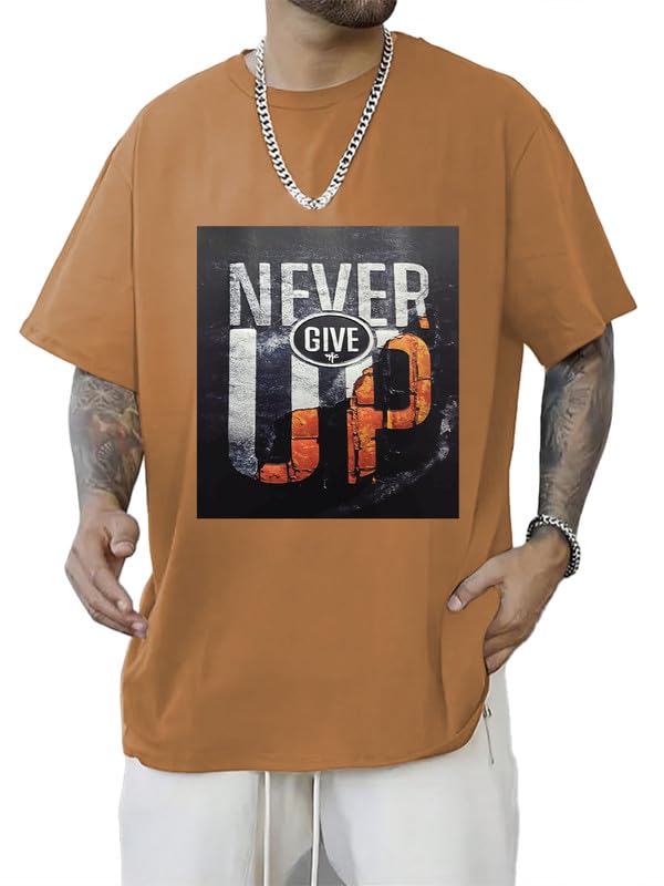 chkokko Oversized Cotton Front and Back Printed Round Neck T Shirts for Men-picture-52