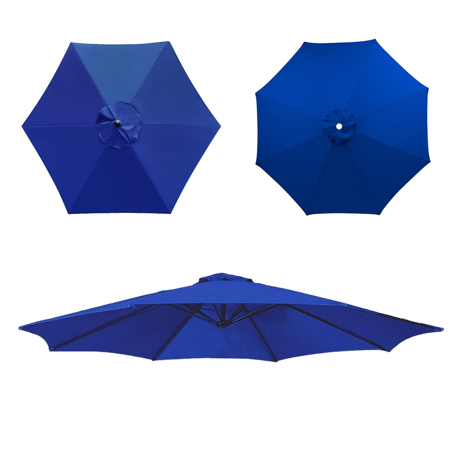 Replacement Parasol Cloth, Market Table Umbrella Canopy, Umbrella Canopy, waterproof, Umbrella Replacement Cloth, Replacement Parasol Fabric cover for Garden Umbrella(Blue,6ribs:3.0m/9.8ft)