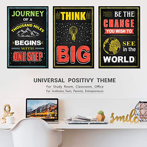 Image of Chaka Chaundh Motivational Inspirational Abstract Wall Posters for Boys Room (18 inches X 12 Inches , chalkboard - black , Set of 10)