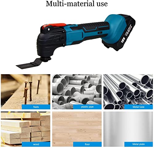 Akku-Multifunktionswerkzeug, Oszillierwerkzeuge Ersatz Für Makita 18V, Mit 22 Zubehör, Mit Zwei 3000mAh Akku, 4° Oszillationswinkel, 6-stufige Drehzahlregelung, 3°-Drehwinkel, leistungsstarker Motor – Bild 5