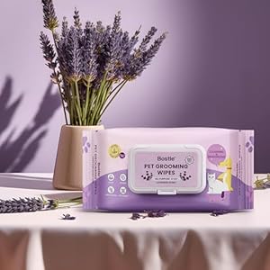 Dog Wipes, 100 Count Pet Grooming Wipes, Conditioning Shine Coat, Cleaning and Deodorizing, Pet Wipes for Dogs & Cats, for Sensitive Skin (Lavender)