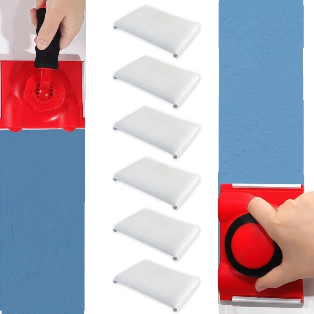 6 Pezzi Tamponi Molatrice Vernice Nylon Ricariche, Ricariche per Strumento Bordi Pittura, Tamponi per Molatrice per Vernice per La Pittura dei Bordi di Pareti e Soffitti (12 x 9cm)