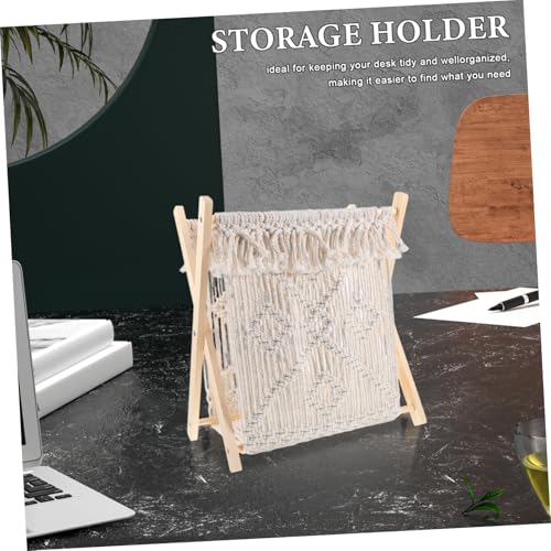 Estantería de algodón PRETYZOOM revistero de macramé con diseño escandinavo 6