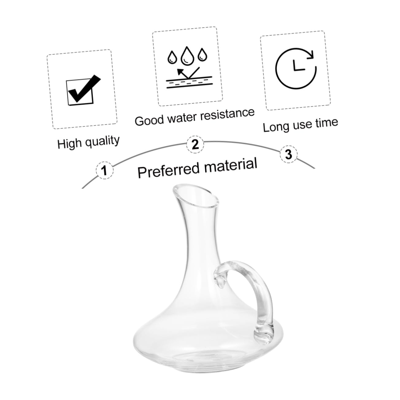 VALICLUD 1pezzi Decanter Per Bevande in Vetro Distributore Whisky Con Design Manubrio Decorazione Per Bar e Regalo