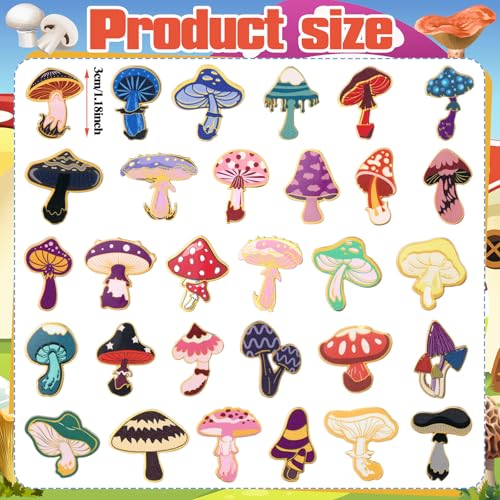 Image of Landical 30 /60 Pcs Cute Enamel Pins Bulk Plant Flower Animal Halloween Gothic Fall Pumpkin Cartoon Lapel Pin Brooches Jewelry Gift for Backpack Clothes Hats Accessories