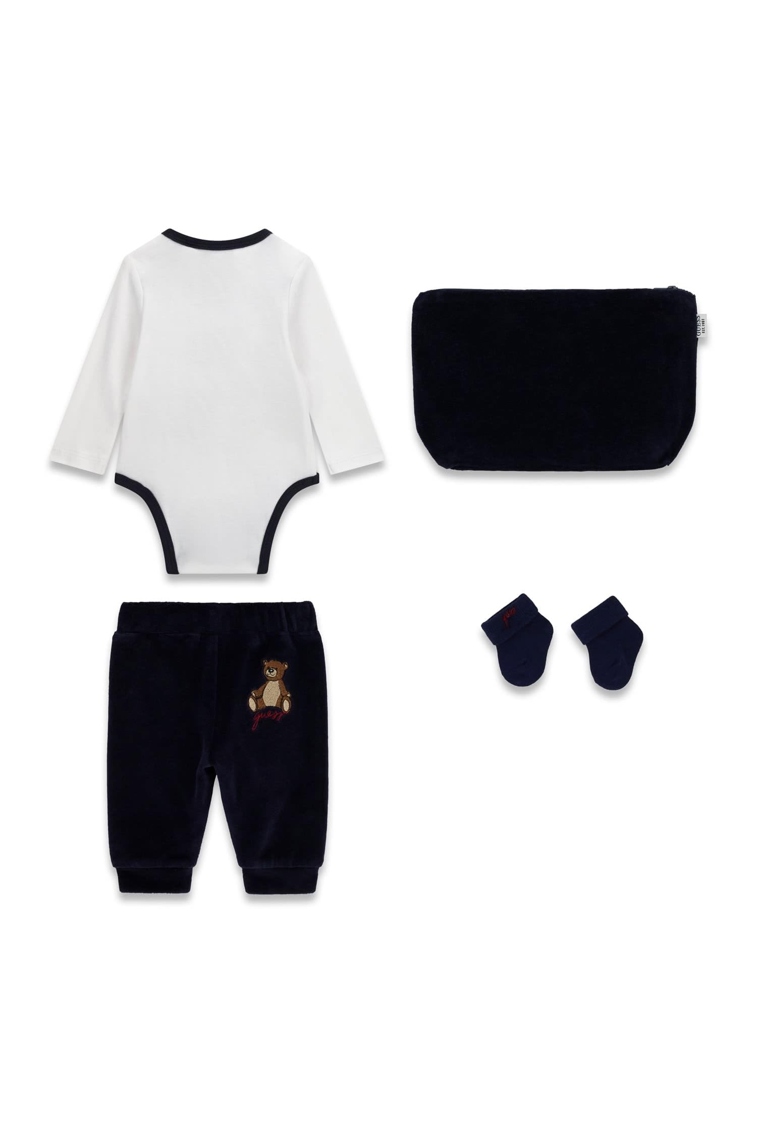 GUESS Set Ls Body + Pants + Socks +-H6bg09k6028 SET LS BODY + PANTALONI + CALZE + BORSA Unisex - Adulto (Pacco da 4)