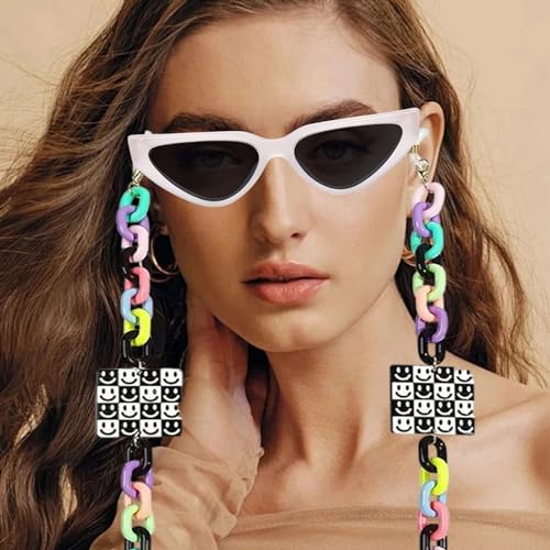 Image of Acrylic Glasses Chain Holder for Women Sunglasses Lanyard Necklace Decorative Chain Eyewear Retainer Eyeglass Strap