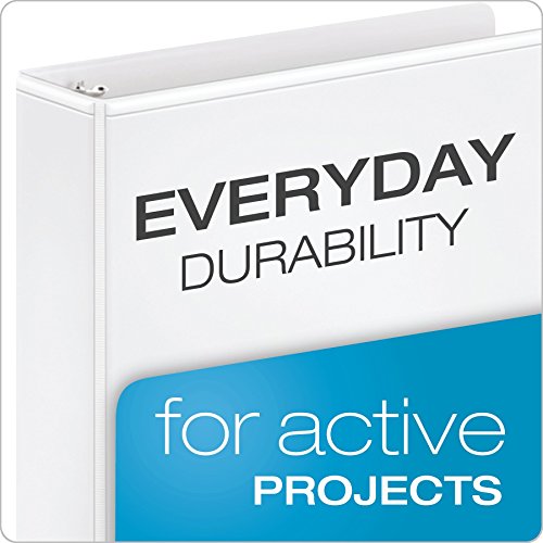 Cardinal Economy 3 Ring Binder, 1 Inch, Presentation View, White, Holds 225 Sheets, Nonstick, Pvc Free, 4 Pack Of Binders (79510) #TOP1