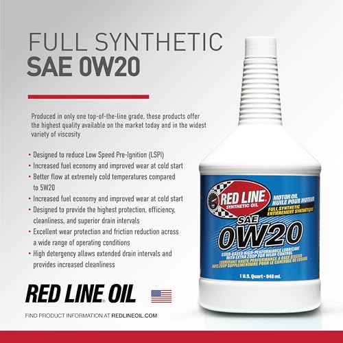 Aceite para motor sintético 0W-20 Red Line 1 Cuarto (12 Pack) miniatura 3