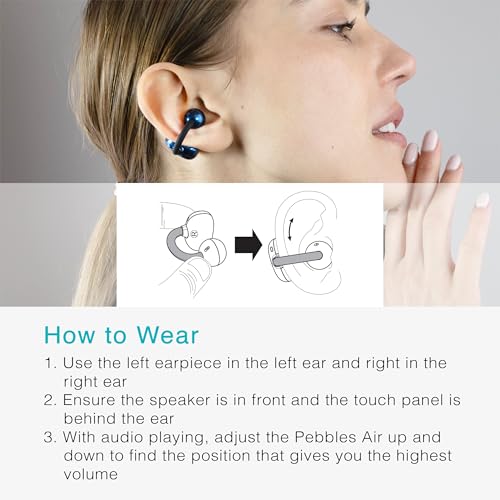 Image of MEE audio Pebbles Air Open Ear True Wireless Earbuds - Bluetooth 5.3 Lightweight Earclip Headphones with Headset Microphone & Call Noise Reduction for Gym /Workouts /Sports and Gaming (Sapphire /Blue)
