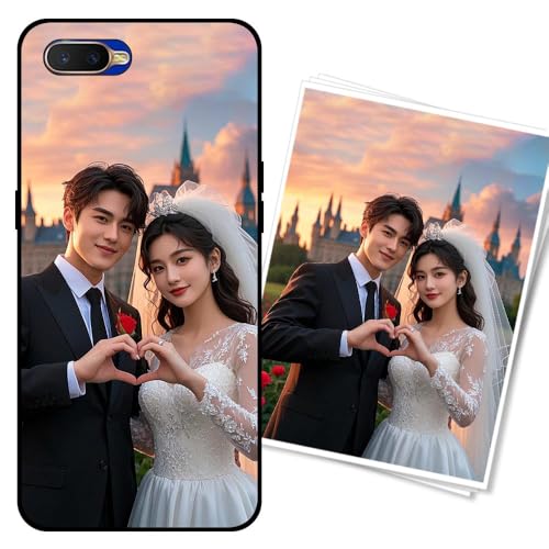 WUACYEAMING Funda Personalizada para OPPO R15x Carcasa Custom Antigolpes/Antirrayaduras con Diseño de Fotos+Textos - Regalo para Graduaciones/Nacimientos/AniversariosNegro Noche