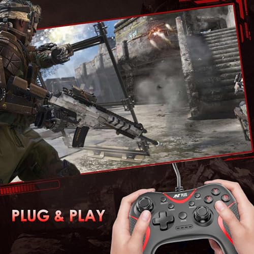Image of Ant Plus Leo 200 Wired Gamepad with Integrated Force Feedback, ABXY Keys, Ergonomically Design, 1.8m USB Cable for PC