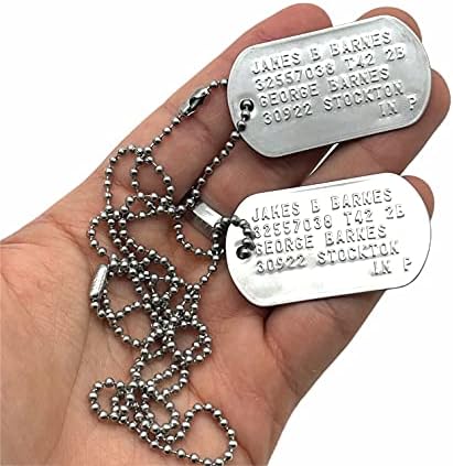 James Bucky Barnes Military Army Dog Tags - Stainless Steel - Ball Chain Included - Cosplay Prop