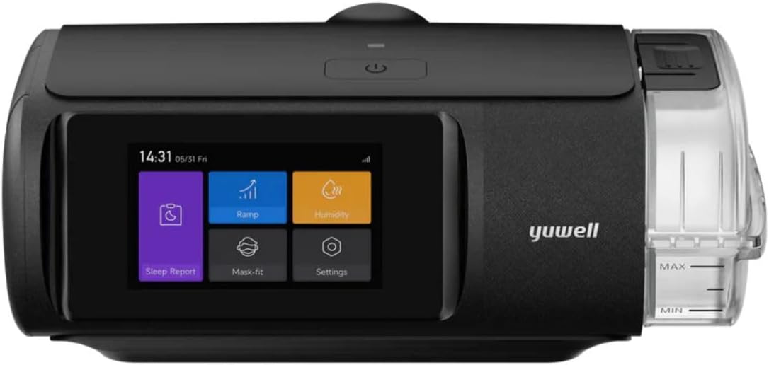 ഫ്രണ്ട് view of Yuwell YH-680A CPAP machine with touch screen interface
