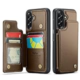 Compatible with Samsung Galaxy A36 5G Wallet Case with Card Holder, RFID Blocking Credit Slots Kickstand Shockproof Phone Cover for Women Men (Brown)