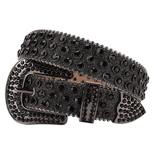Mingsun Rhinestones Belt For Women Men Full Grain Genuine Leather Western Cowgirl Cowboy Studded Belts #TOP7