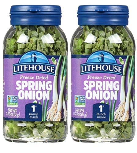 Litehouse Freeze Dried Spring Onion - Fresh Spring Onion, 1 Bunch Inside, Fresh Taste, Gluten Free, Keto Friendly, No Refrigeration - 0.23 Ounce, 2-Pack #TOP7