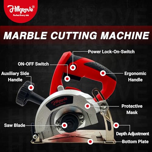 Image of Hillgrove Tile Wall Marble Tiles Wood Plywood Cutter Cutting Machine Electric 5 inch with Wheel (Red&Black)