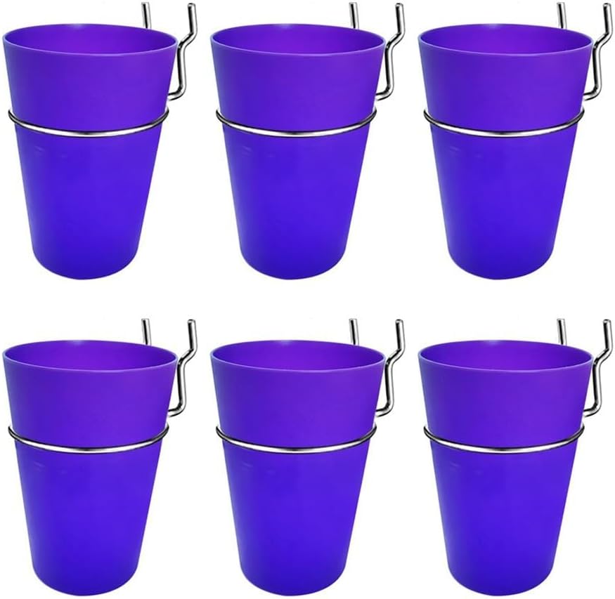 Round Pegboard Organizer Hooks with Cup & Holder – 6-Piece Black Set Home, Office, or Workshop Storage – PVC + Construction, 7 x 7(PURPLE)(Purple)