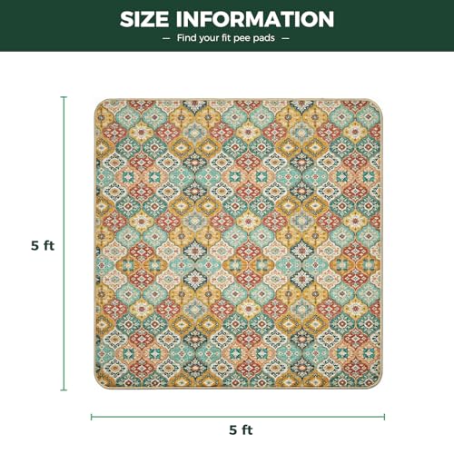 Image of FXW Washable Pee Pads for Dogs, Puppy Pads with Super Absorbent, Specifically Designed for FXW Rollick /Homeplus 24inch 8 Panels Dog Playpen, 63 inch Square, Beige Gourd, 1 Pack