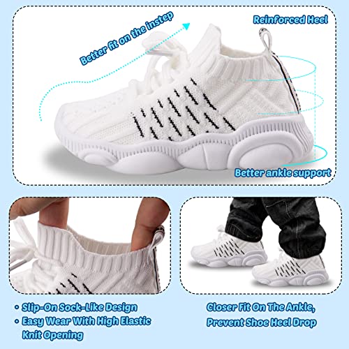 Charrost XXBR-86631 Baby Walking Shoes First Walker Toddler Infant Little Girls Boys Slip-On Wide Chubby Feet Summer Non-Slip Soft Rubber Sole Cute Crib Knit Socks Sneakers Size 5 thumb #3