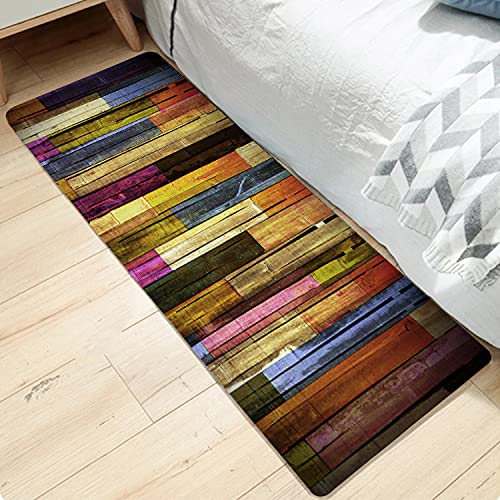 Bath Rugs Sponge Foam Soft for Bathroom and Kitchen ,Flannel Mat Non Slip Bright 3D Print for Bedside and Living Room,Clearance MatS Absorbent Moisture Dust Forlaundry Room（Vintage colored wooden)