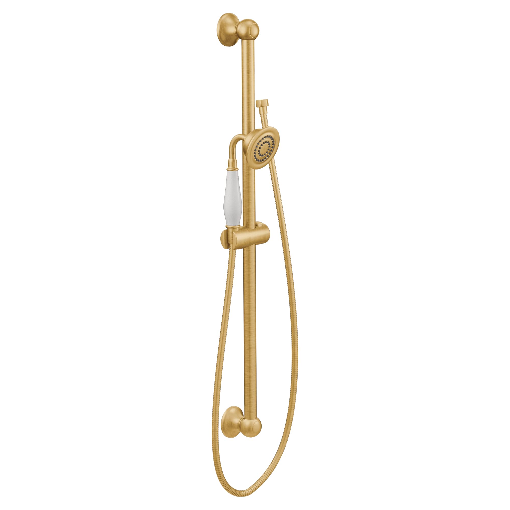 Moen S12107EPBG Weymouth Traditional Eco-Performance Handshower Handheld Shower with 30-Inch Slide Bar and 69-Inch Metal Hose, Brushed Gold