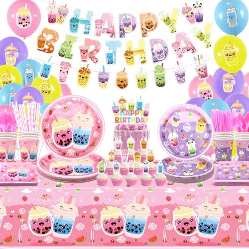 Obussgar Bubble Tea Birthday Party Decorations - Milk Tea Party