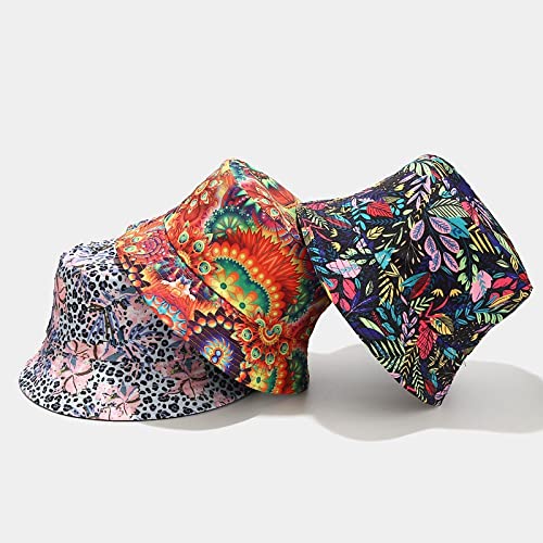 Image of Quanhaigou Bucket Hat for Men Women,Packable Reversible Printed Sun Hats,Fisherman Outdoor Summer Travel Hiking Beach Caps