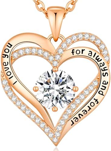 Gift Idea 1: CDE Necklaces for Women Birthstone Pendant, Sterling Silver Love Heart