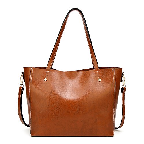 para Mujer Bolsos De Cuero Suave De Gran Capacidad Retro Vintage Messenger MaletíN Bolsos De Hombro Casual Tote