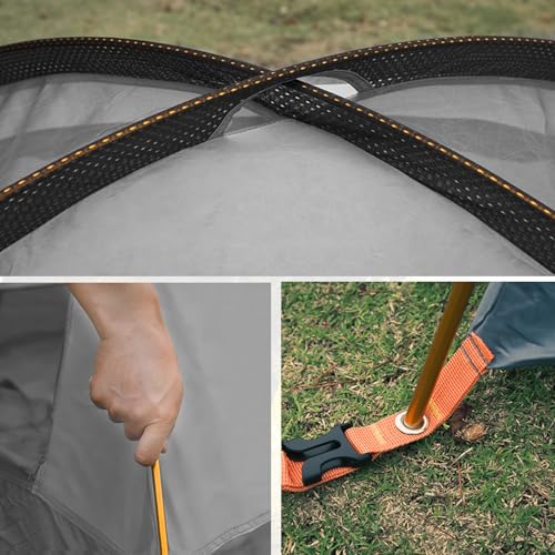 Miniatura 5 de Azarxis Postes De Tienda De Campaña Ligeros Soporte Splint Varillas De Aluminio Postes De Repuesto Ajustables Accesorios Para Acampar Senderismo Al Aire Libre 4,42m, Oro