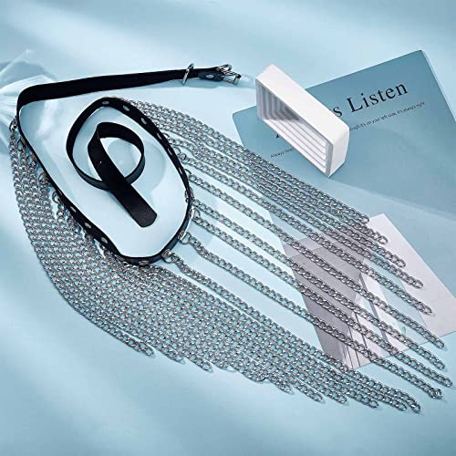 GORGECRAFT Punk Waist Chain Belt Metal Tassel Ladies Rocker Dress Belts Alloy Chain Tassel Dangle Imitation Leather Women Gothic Belly Hip Skirt Wrap Rocker Waistband Belt for Halloween Jean Pants4