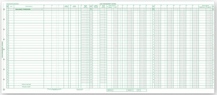 EGPChecks General Expense Journal Sheet - 15 Journal Sheets, 25 3/8" x 11"      Office Product