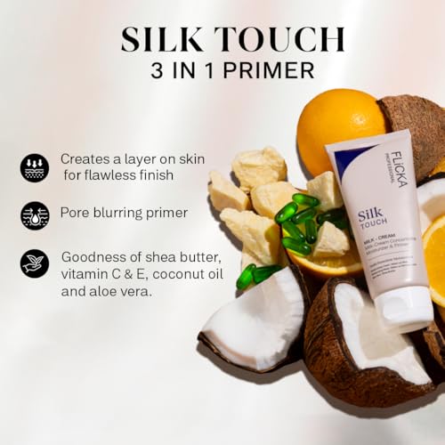 Image of FLiCKA Ultimate Glow Bundle Combo | Flawless Femme Liquid Foundation (Coffee-08) | Silk Touch 3 in 1 Face Primer | R U Ready Liquid Lipstick
