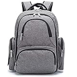 Diaper Bag Backpack, Mom Bag, Large Capacity Baby Bag, ABC life Nursing Bag with Large Changing Mat & Stroller Straps – Multi Function, Convenient & Comfortable, Insulated Pockets, Wet Pouch.