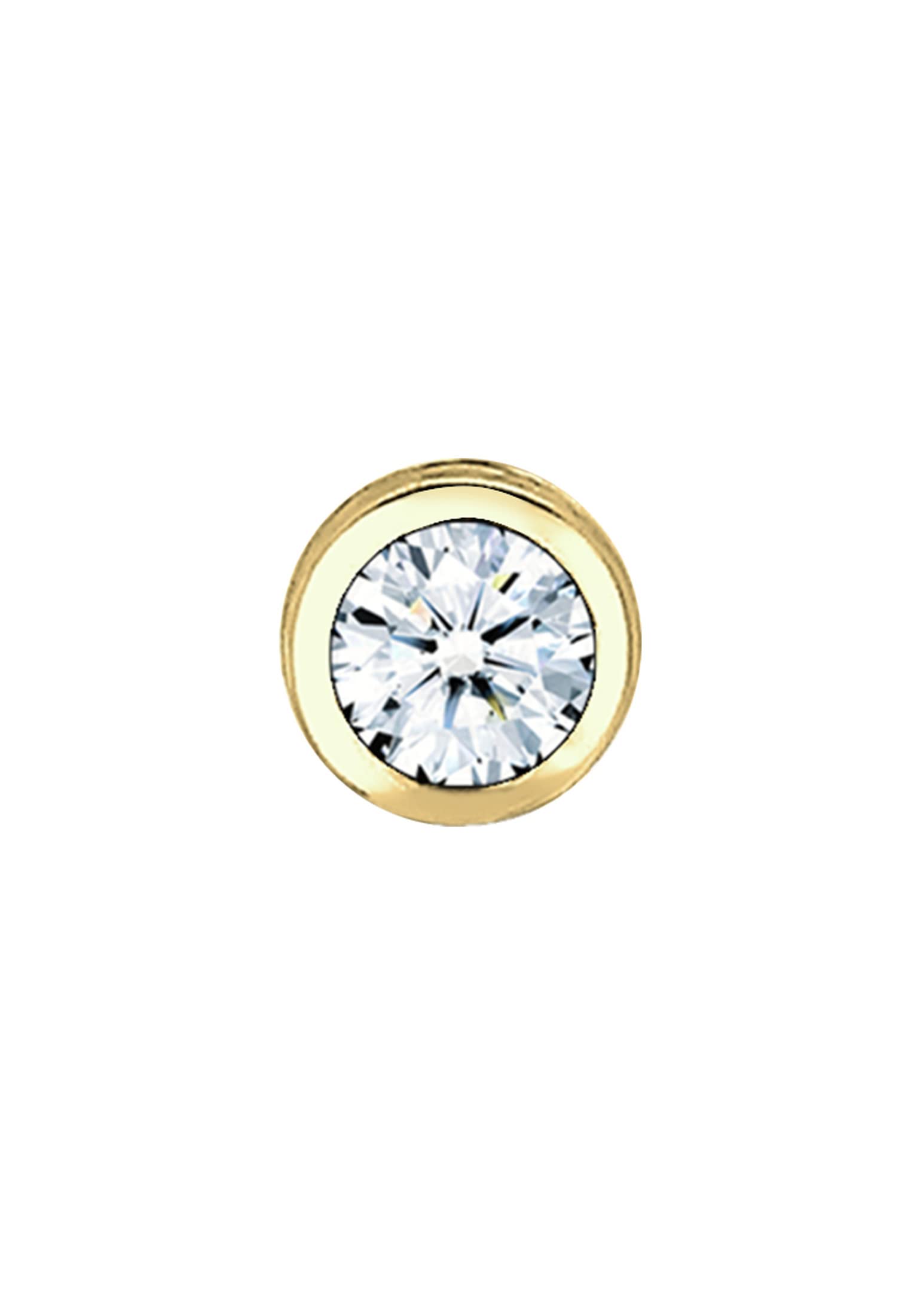 Elli DIAMONDS Ohrringe Damen Single Stecker mit Diamant (0.03ct) Basic in 375 Gelbgold